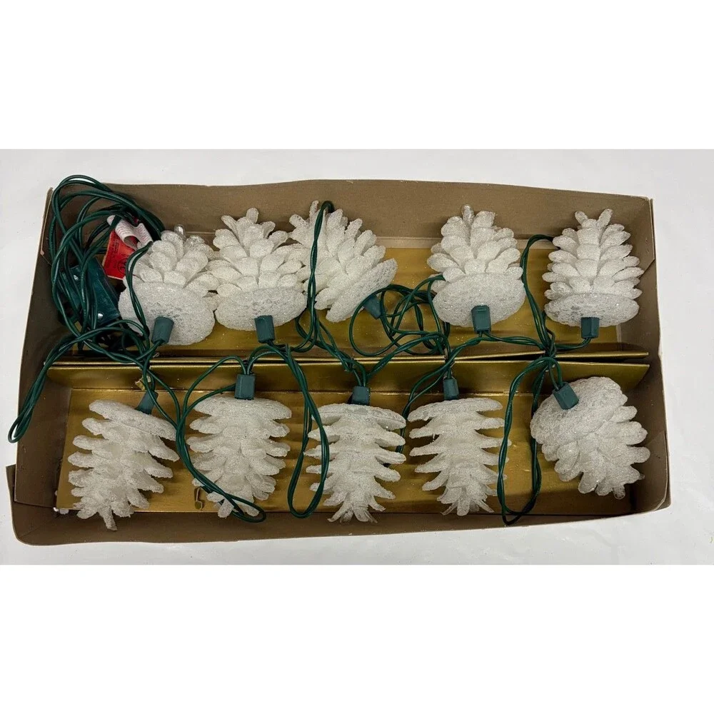 Vtg Silvestri Large Pine Cone Pinecone Christmas String Lights